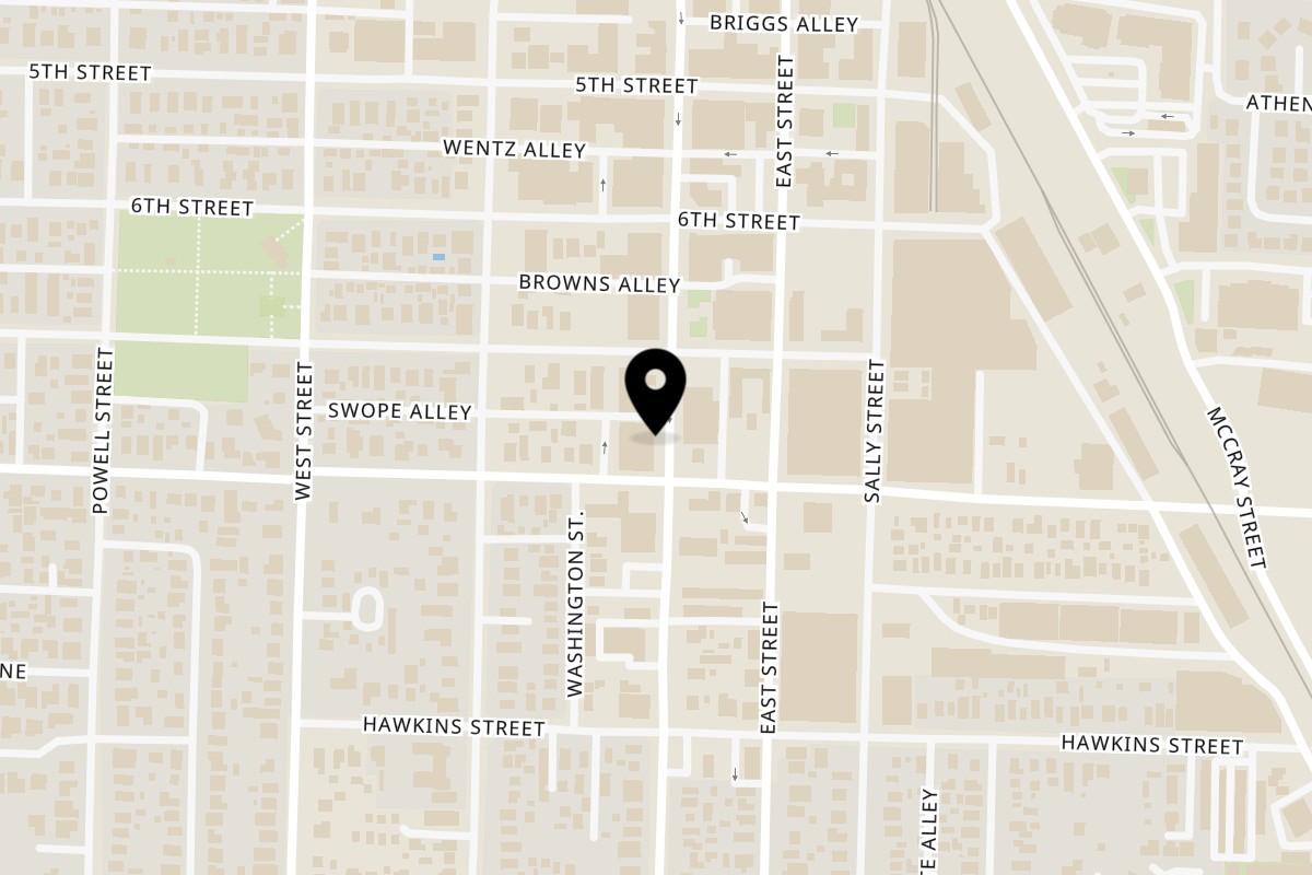 Map showing the location of Kai's Ohana Shave Ice and Creamery on 738 San Benito St in Hollister